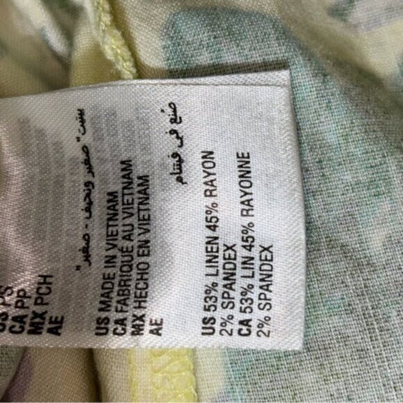 INC Women’s Small Floral Yellow Green Pants Cottagecore Romantic Feminine Flare - Picture 3 of 15